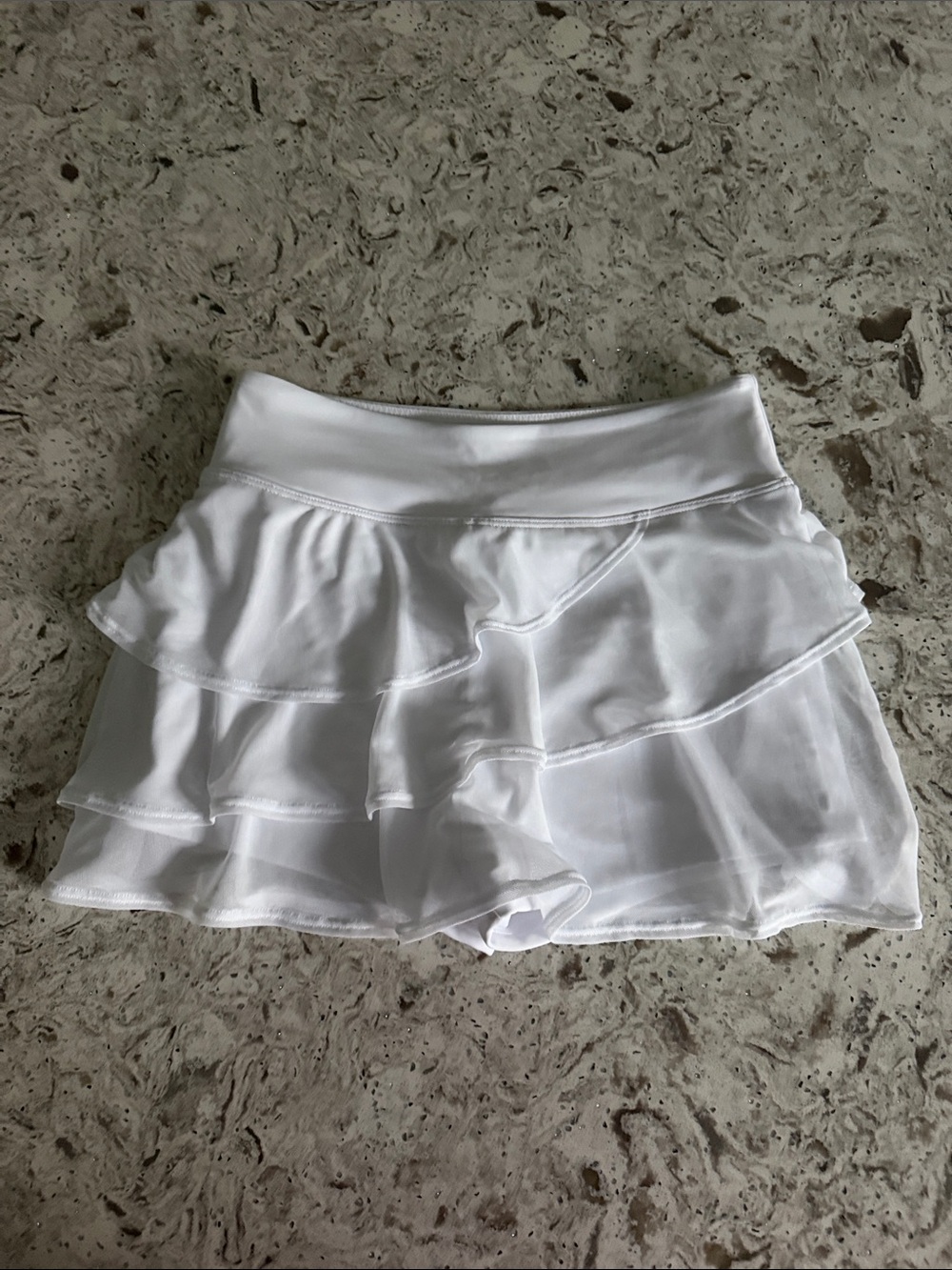 Aleumdr White Ruffle Tiered Women’s Shorts